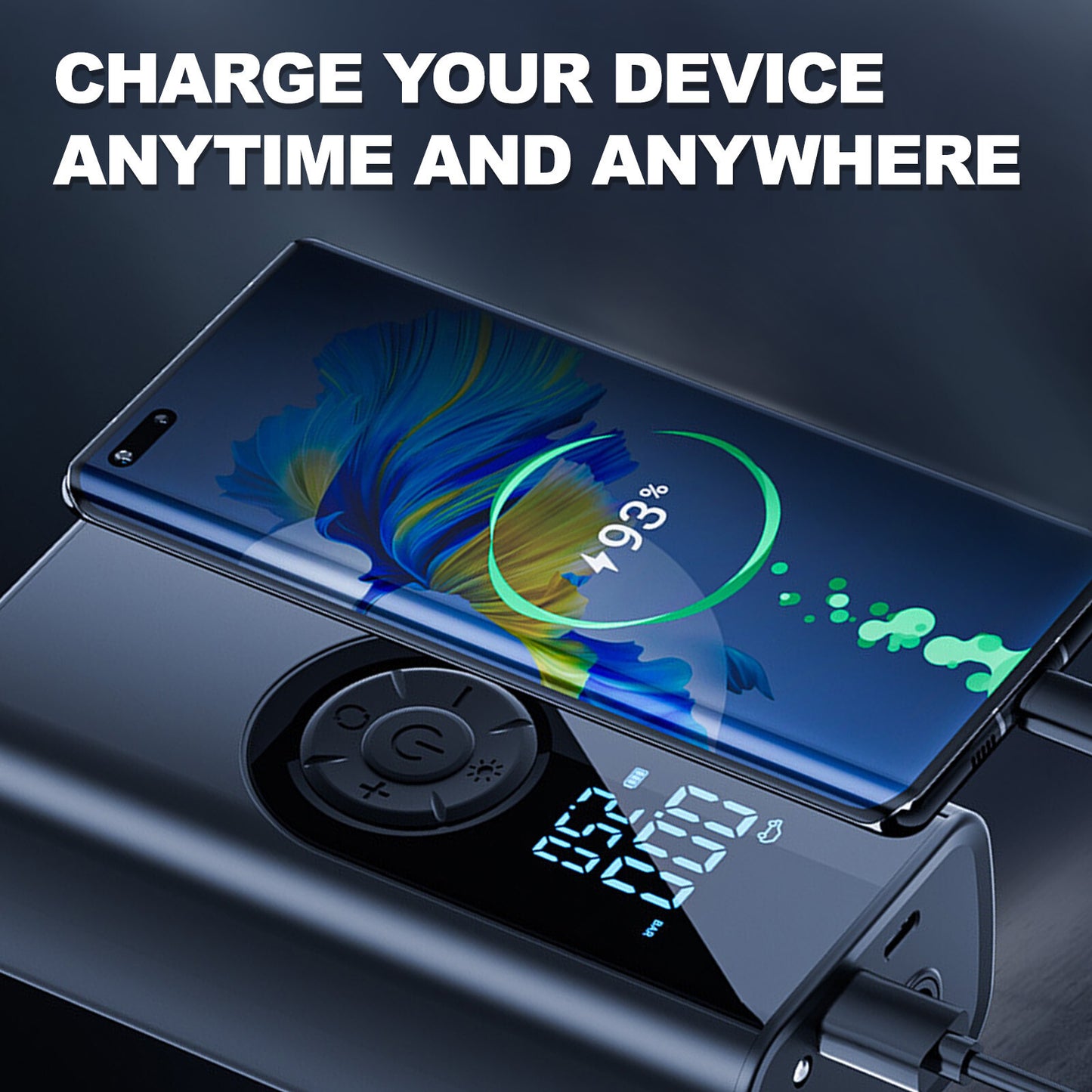 3 in 1 Wireless Digital Tyre Inflator 150PSI Portable Air Compressor For Car Moto Bike / Portable Phone charger / torch