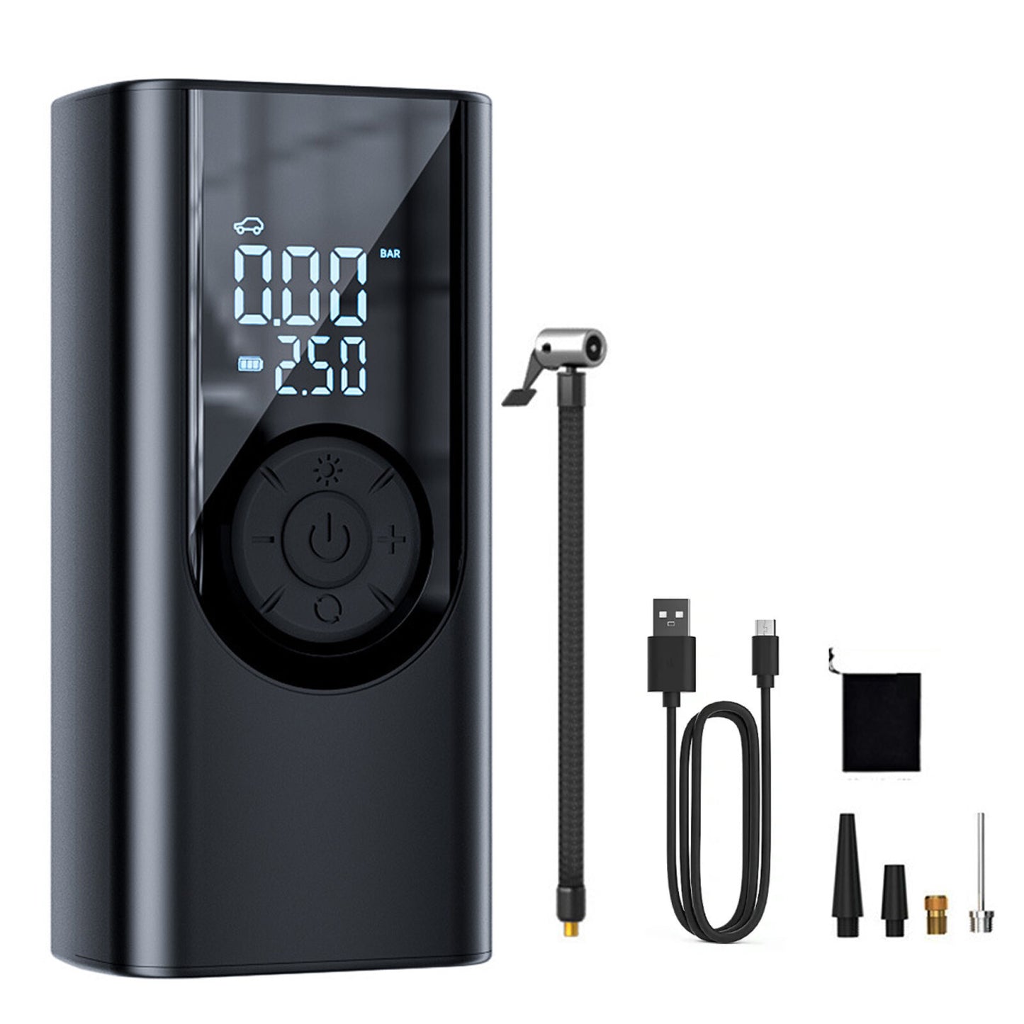 3 in 1 Wireless Digital Tyre Inflator 150PSI Portable Air Compressor For Car Moto Bike / Portable Phone charger / torch