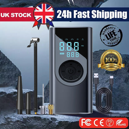 3 in 1 Wireless Digital Tyre Inflator 150PSI Portable Air Compressor For Car Moto Bike / Portable Phone charger / torch