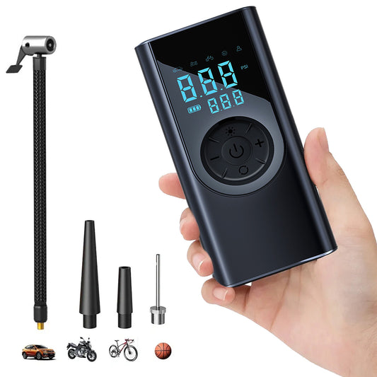 3 in 1 Wireless Digital Tyre Inflator 150PSI Portable Air Compressor For Car Moto Bike / Portable Phone charger / torch